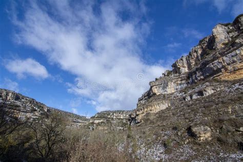 Ebro River Canyon At Cloudy Day In Province Of Burgos Stock Image