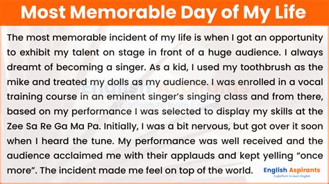 a memorable day in my life [100 120 150 200 250 words]