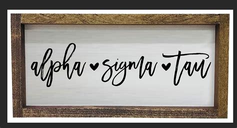 Alpha Sigma Tau Script Wooden Sign Sororityshop