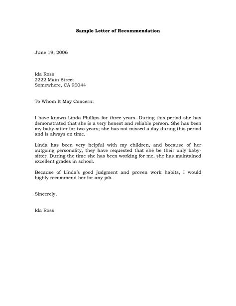 Business Recommendation Letter Here Is A Sample Recommendation Letter