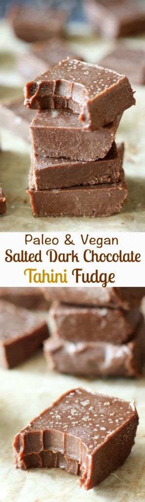 Salted Dark Chocolate Tahini Fudge Paleo Vegan