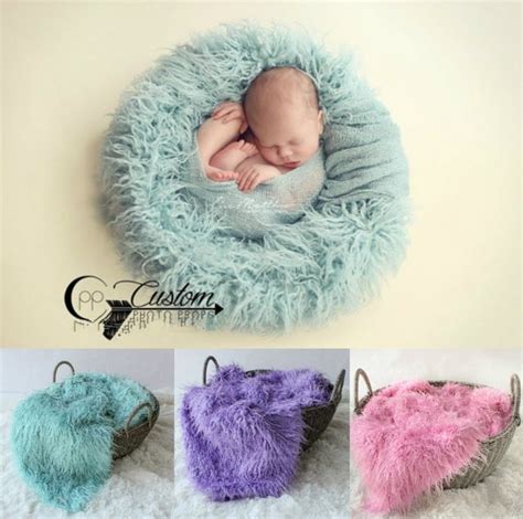 100x150cm Mongolian Faux Fur Wool Blanket Newborn Baby Photography