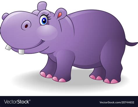 Cartoon Smiling Hippo Royalty Free Vector Image