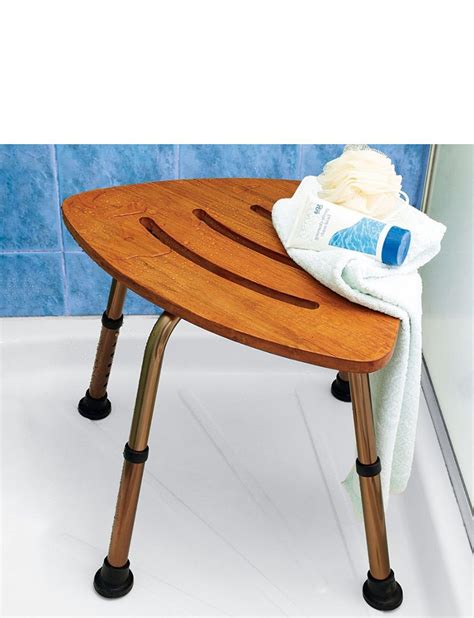 Oak Corner Shower Stool Mobility Bathroom Chums