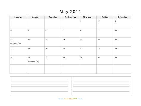 May 2014 Printable Calendar Pdf Printable Word Searches