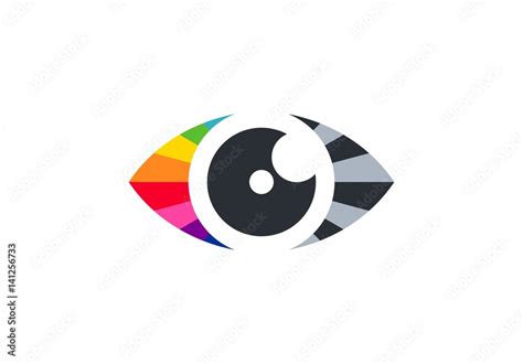 Eye Vision Logo Concept Rainbow Colored Light Nature Circle Eye Visual
