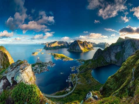 Hd wallpapers & desktop backgrounds. Mountain Landscape Nature Sea Sun Sky Clouds Norway Hd ...