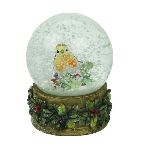 Gisela Graham Christmas Robin Snowglobe Decoration Snow Globes
