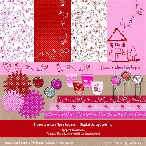 Valentine Mini Digital Scrapbook Kit Freebie By Dragonflytwist On