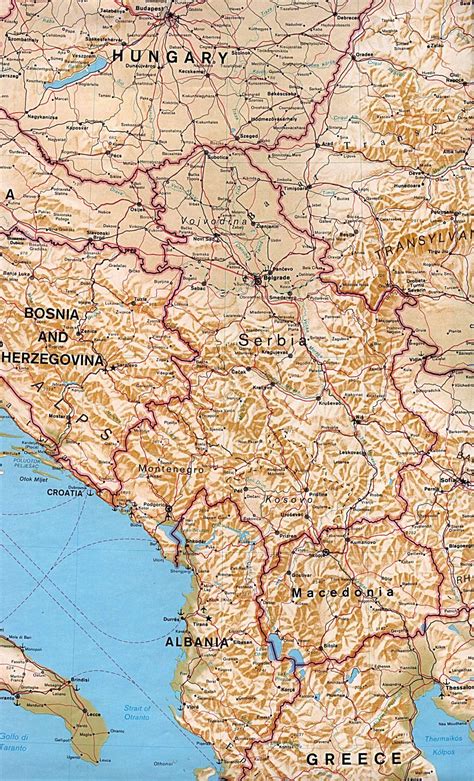 Large Political Map Of And Macedonia With Relief Roads Cities And