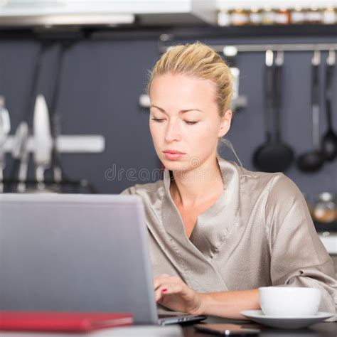 business woman working from home stock image image of independent computer 44023081