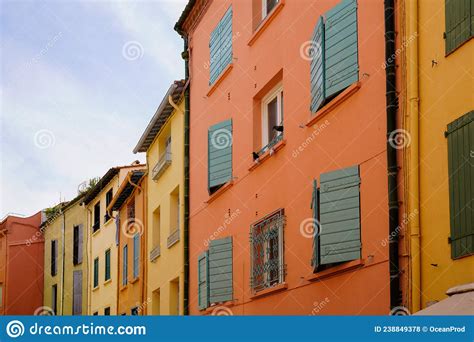 View Of Streets Of Collioure Coastal Village Colorful Street In The
