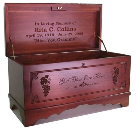 Amish Furniture Hope Chest Cherry Medium God Bless Our Home Personalized 4043611 Hope Chest