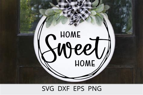 Home Sweet Home Door Hanger Svg Files Graphic By Chamsae Studio