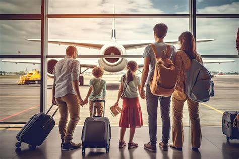 Ai Preparar El Embarque En Una Familia En El Aeropuerto Foto Premium