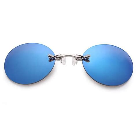 Round Eyewear Pince Nez Style Nose Resting Pinching Sunglasses Hacker
