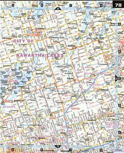 Road Map Newmarket And Aurora City Surrounding Area Ontario Canada