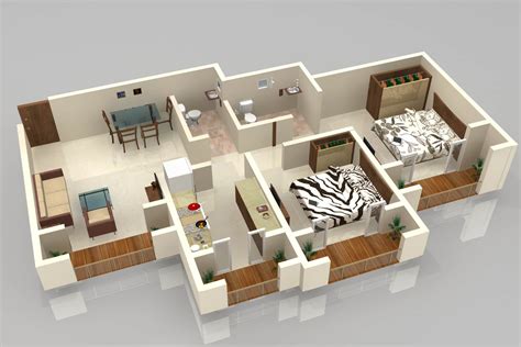 3d Plan Layout Furniture Placement Residence