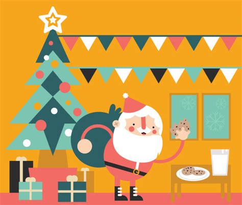 Santa Eating Cookies Illustrations Royalty Free Vector Graphics And Clip
