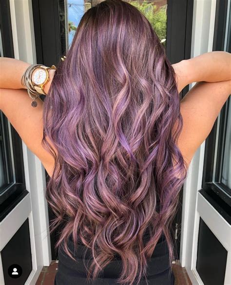 lilac and brown hair