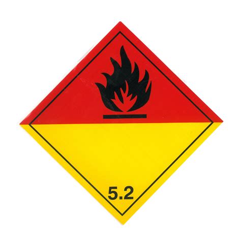 Class 5 2 Organic Peroxide Hazard Labels 100mm X 100mm Air Sea