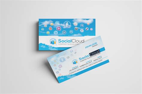 Social Media Business Card Business Card Templates Creative Market