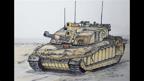 How To Draw A British Challenger 2 Tank Youtube