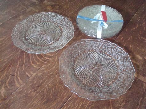 Vintage Pressed Glass Plates And Platters Set Haute Juice