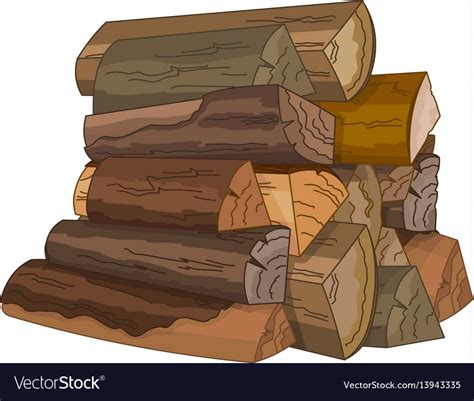 Logs Of Fire Wood Vector Image On Vectorstock Campfire Drawing Art