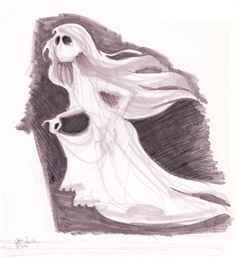 The Ol Sketchbook 21 Days Of Halloween Day 12 Ghostly Maiden