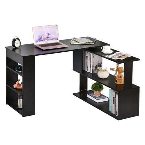 Buy HOMCOM 360 Degree Rotating Home Office Desk L Shaped Corner