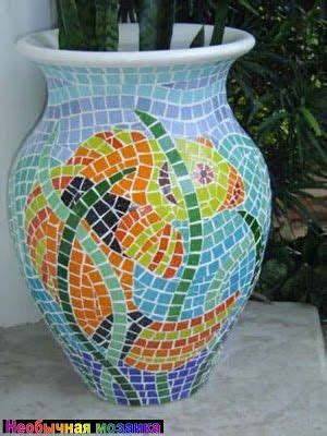 НЕОБЫЧНАЯ МОЗАИКА: Мозаика из пластмассы. Мастер класс | Mosaic vase ...