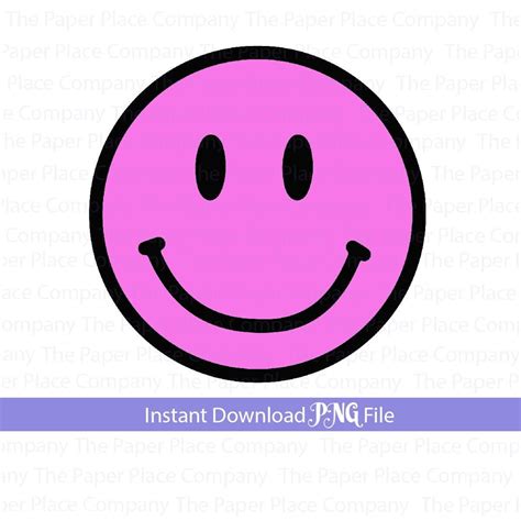 Pink Smiley Face Png Pink Smiley Emoji Smiley Face Png Pink Etsy Ireland