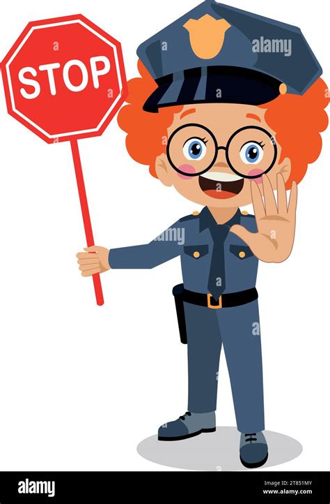 Police Officer Making A Stop Sign Stock Vector Image And Art Alamy