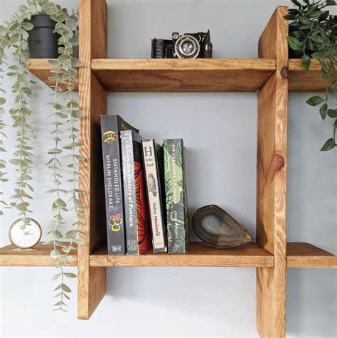Wooden Wall Mounted Plant Book Shelf By Seagirl And Magpie