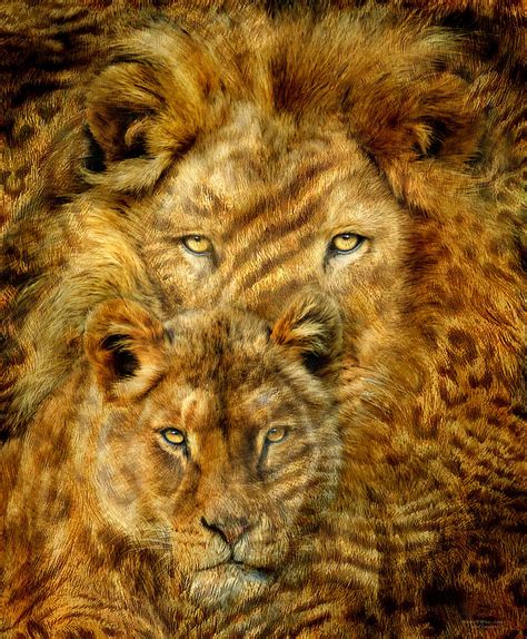 Moods Of Africa Lions 2 Mixed Media By Carol Cavalaris Fine Art America