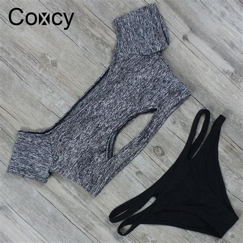 Coxcy 2018 Summer Bikinis Set Women Push Up Sexy Bandage Underpants Bikini Low Waist Vintage