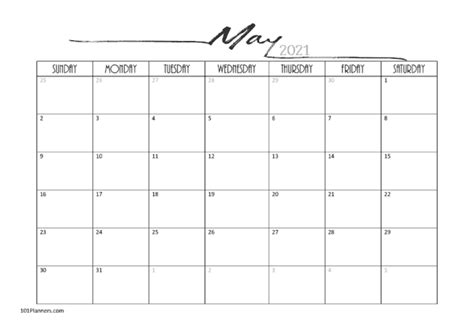 Free Printable Calendar For The Month Of May 2021 Calendar Free
