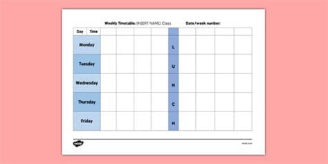 Nursery Weekly Timetable Teacher Made