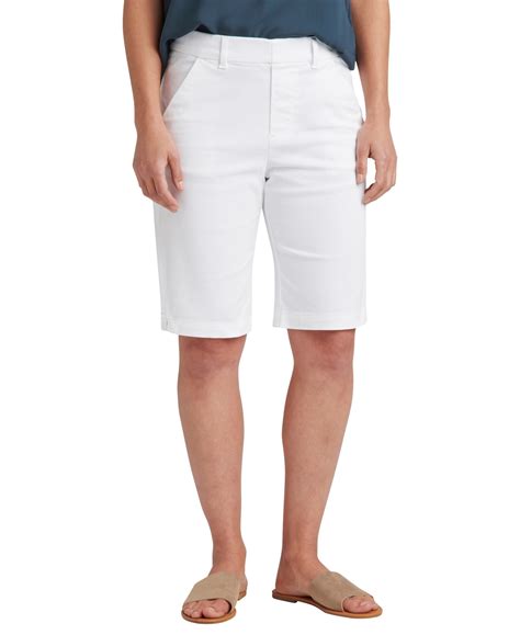 Jag Womens Maddie Mid Rise Bermuda Pull On Shorts In White Modesens