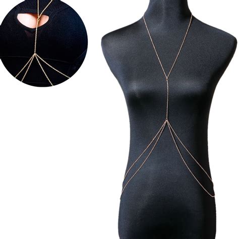 Sexy Sparkles Bikini Beach Crossover Harness Necklace Waist Belly Body Chain Jew Ebay