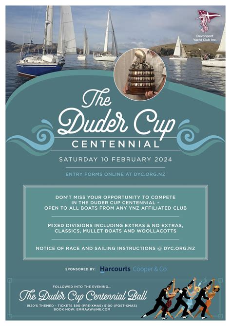 Duder Cup Regatta Centennial 100th Race 2024 Devonport Yacht Club