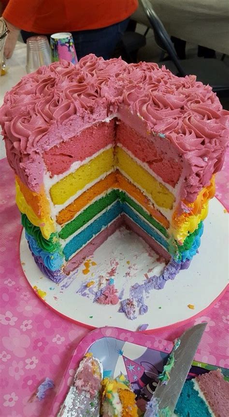Multi Layered Rainbow Rosette Cake Cake Desserts Rosette Cake