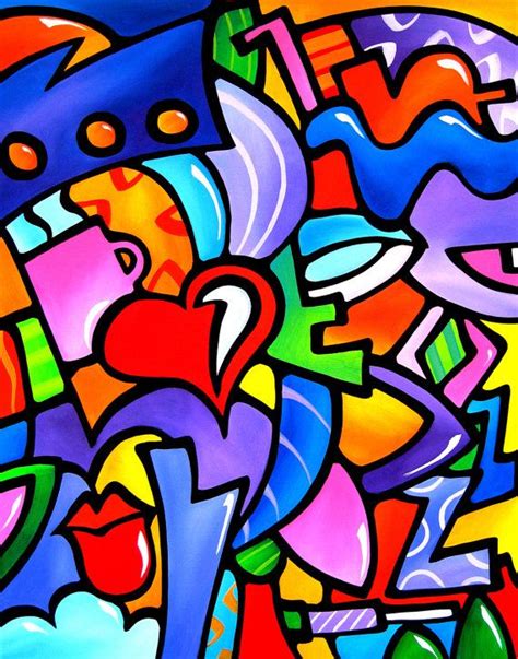 Just Some Stuff Original Abstract Painting Modern Pop Art Large Woman