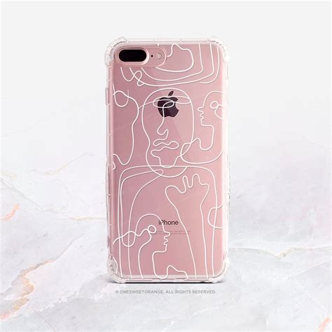 Iphone 11 Case Line Art Iphone 11 Pro Case Clear Rubber Iphone Etsy
