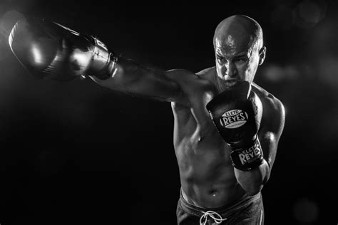 Boxer Fighting Athlete Man Sport Light Boxing Studio Paris