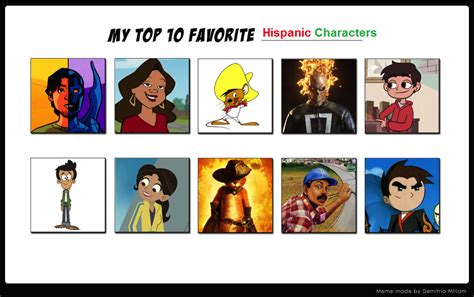 Titos Top 10 Favorite Hispanic Characters By Tito Mosquito On Deviantart