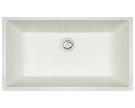 White Single Bowl Undermount Trugranite Sink