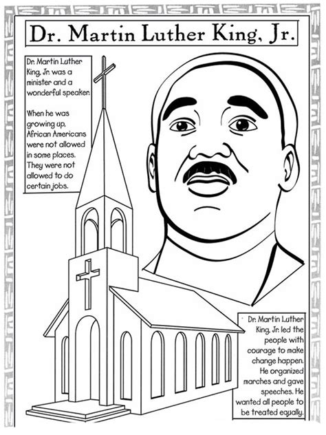 Martin Luther King Jr Coloring Pages And Worksheets Best Coloring