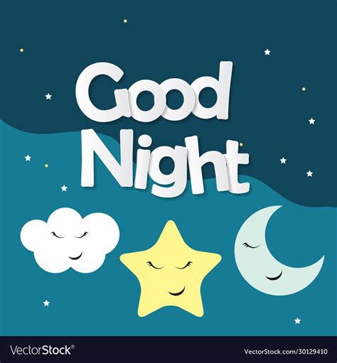 Cute Good Night Kids Background Royalty Free Vector Image